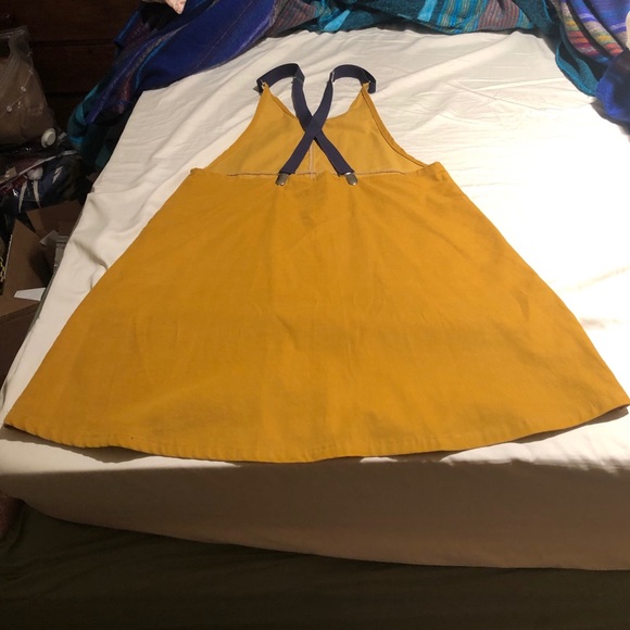 Yellow mustard corduroy dress - Picture 2 of 2